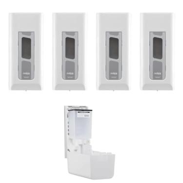 Imagem de Kit com 4 Dispenser para Sabonete Líquido ou Álcool Gel Com Reservatório 800ml Branco