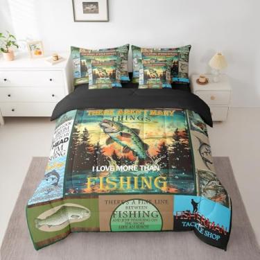 Imagem de jejeloiu Jogo de cama solteiro com lençol de solteiro, para meninos e meninas, adolescentes, verde, 7 peças