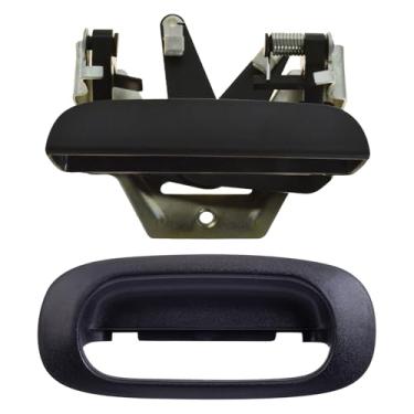 Imagem de TRQ Conjunto de maçaneta e moldura da porta traseira compatível com Dodge Dakota 1997-2010 2006-2008 Mitsubishi Raider 2011 Ram