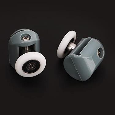 Imagem de GLOGLOW Ferragens e Fechaduras para Portas e Janelas para Vidro de 5 Mm e 6 Mm, Construção Em Aço Inoxidável e Plástico, Rodas Deslizantes Suaves, 4 Rolos Superiores, Rolos de Porta de Chuveiro de