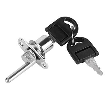 Imagem de GLOGLOW Fechadura de Gaveta, 2 Peças, Liga de Zinco, Segurança, Arquivo de Escritório, Fechadura, 16mm, Cabeça para Mesa e Guarda-roupa (única prateada de 16 mm)