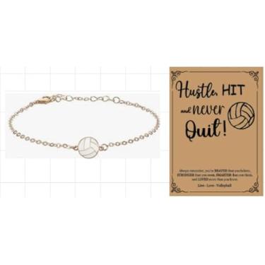 Imagem de AIOMOB 24 conjuntos de pulseiras esportivas com pingentes, presentes, corrente de elos banhados a ouro, voleibol, softball, futebol, beisebol, basquete, time, cartas inspiradoras, lembrancinhas de