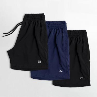 Imagem de Kit 3 Bermudas Masculinas Academia Treino Praia Corrida Shorts Elástico Luzzoo-Masculino