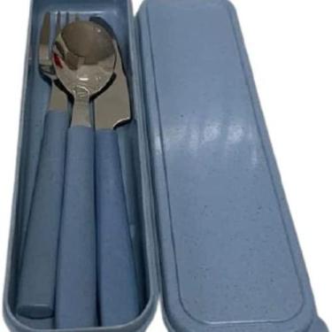 Imagem de Jogo de Talheres com estojo Garfo Faca Colher Inóx e Cabo Biodegradáve