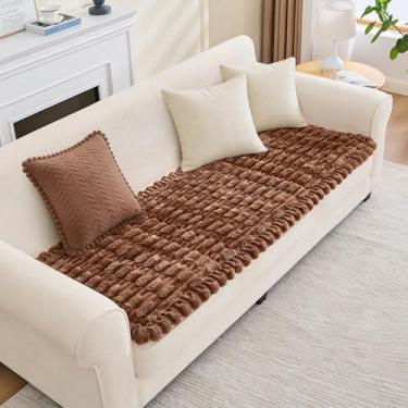 Imagem de Taque Capa de sofá para cães, antiderrapante e felpuda para sofá, compatível com animais de estimação, capas de sofá macias e grossas (café claro, 70 x 150 cm)