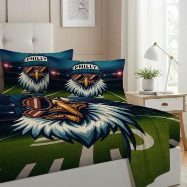 Imagem de Allenjoy Jogo de lençol com elástico, lençol de cima e 2 fronhas para homens, mulheres, adolescentes, fãs de pai, quarto de bebê, lavável na máquina, durável, tamanho casal