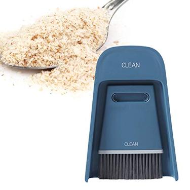 Imagem de GLOGLOW Conjunto Portátil de Mini pá de Vassoura, Escova de Mesa Compacta Com Antiderrapante para Teclado, Sala de Cozinha para Animais de Estimação (Azul-marinho)