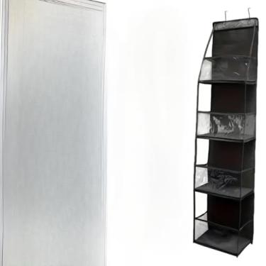 Imagem de Organizador para pendurar no exterior com 4 bolsos grandes, bolsa de armazenamento para armário, banheiro, quarto, dormitório – ideal para brinquedos, cosméticos, bagunça e itens essenciais