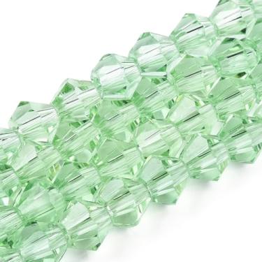 Imagem de Cerca de 450 fios facetados de contas de vidro bicone facetadas, contas soltas de cristal transparente verde claro, berloque de fabricação de joias a granel para colar, pulseira, brinco e artesanato