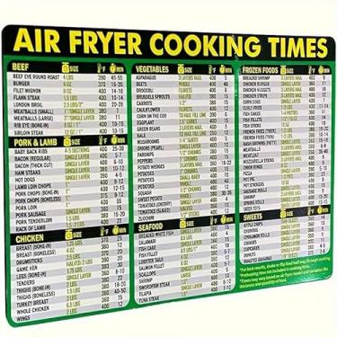 Imagem de Air Fryer Cookies Times Magnetic Cheat Sheet, Extra Grande Fácil de Ler 25.4 cm x 15.2 cm Acessório de Cozinha Airfryer, Ímã de Guia de Referência Rápida para Mais de 90 Alimentos Populares Airfry