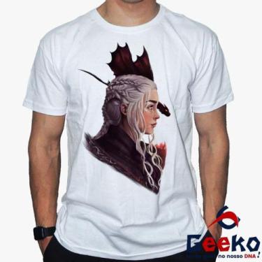 Imagem de Camiseta Daenerys Targaryen 100% Algodão Game of Thrones Geeko, Branco