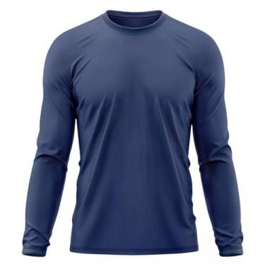 Imagem de Camiseta Térmica Proteção Solar UVA e UVB Azul Marinho - Johny Confecç