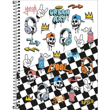 Imagem de Caderno Espiral 10 Matérias Universitário  Capa Dura 160 Folhas Pautadas