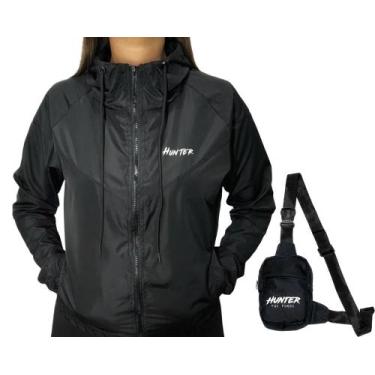 Imagem de Kit Jaqueta Corta Vento Blusa Feminina Agasalho + Shoulder - Hunter Cl