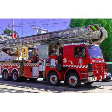 Imagem de 3 Quebra-Cabeças Carro de Bombeiros Diversão Inclusiva de 60 peças - C