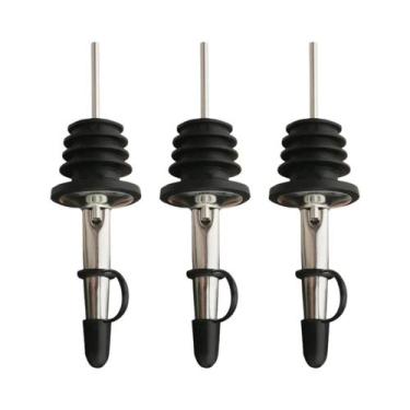 Imagem de 3 pçs/set rolha de aço inoxidável garrafa vinho azeite pourer dispensa