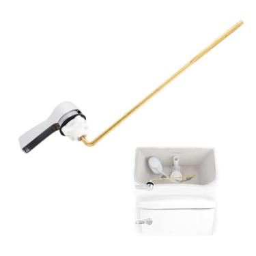 Imagem de ANIS·KEAAR Kit de substituição de alça de vaso sanitário universal | Haste de ligação espessa de latão | Alça de descarga para vaso sanitário cabe na maioria dos banheiros, cromado (montagem frontal)
