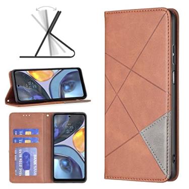 Imagem de YUNCHAO Caixa de telefone Para Motorola Moto G22 Prismatic Invisible Magnetic Leather Telefone capa para celular