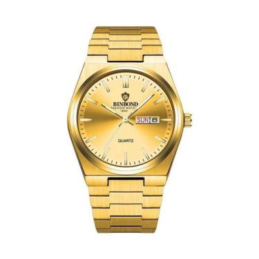 Imagem de Relógio De Quartzo Masculino Luxuoso À Prova d'Água Com Luz, Aço Inoxi