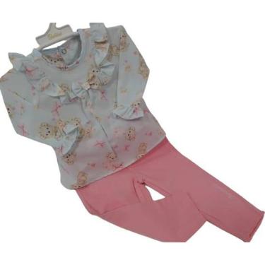 Imagem de Conjunto Blusa Estampada + Calça Bebê Menina Paraiso 13083-Feminino