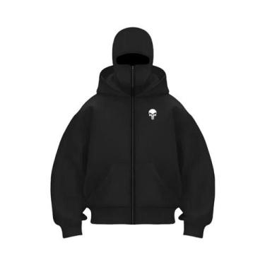 Imagem de Moletom Unissex Com Capuz Duplo E Zíper, Balaclava, Roupa Quente Para 