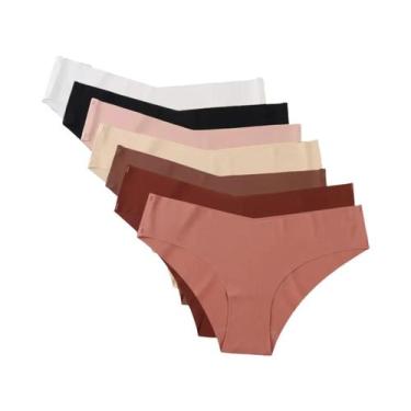 Imagem de Conjunto De 7 Calcinhas Femininas Sem Costura De Cintura V, Sexy, Invi
