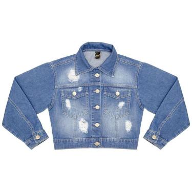 Imagem de Jaqueta Juvenil Look Jeans Cropped Jeans - UNICA - 10-Feminino