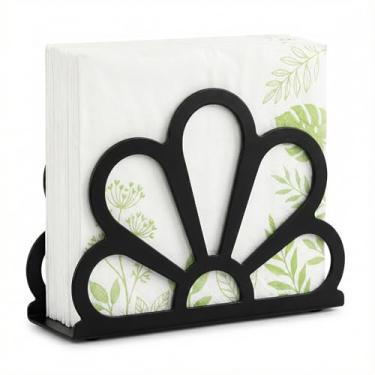 Imagem de Porta-guardanapos de metal preto organizador de bancada decorativo