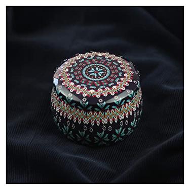 Imagem de Lata de chá Latas de chá para casa lacrada recipiente de pote de chá estilo chinês flor rosa caixa de café com tampa para presente de viagem organizador de chá (cor: 01)