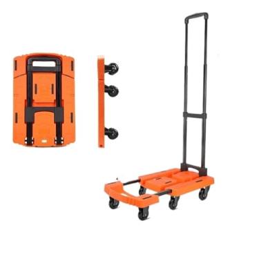 Imagem de Carrinho dobrável resistente - Carrinho de mão portátil com capacidade de 200 kg com rodas para compras, armazém e uso doméstico - Carrinho utilitário multiuso