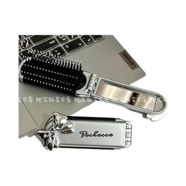 Imagem de Pente Kawaii Sanrio Com Espelho De Maquiagem, Pente Portátil Para Fran