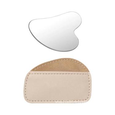 Imagem de Placa Gua Sha Em Aço Inoxidável Em Forma De Coração Para Massagem Musc
