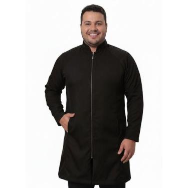 Imagem de Jaleco Masculino Preto com Zíper Viena Plus Size - gardenia jalecos, G