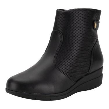 Imagem de Bota feminina cano baixo modare 7085103, Preto, 35