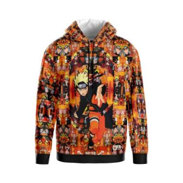 Imagem de Blusa Moletom Flanelado Adulto e Infantil Naruto Shippuden Vintage Lar