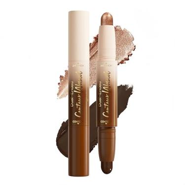 Imagem de MAEPEOR Bastão de iluminador de contorno 2 em 1, bastão de bronzeador e iluminador natural suave de longa duração, não oleoso e sem secagem (06 Deep Rich)