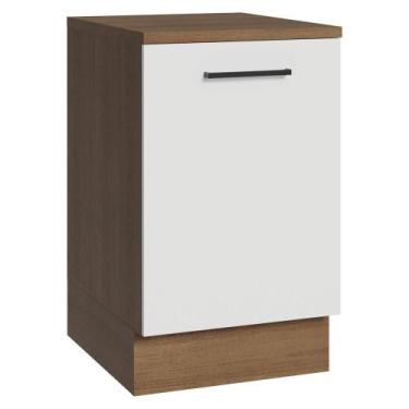 Imagem de Balcão de Cozinha 50cm 1 Porta Rustic/Branco Agata Madesa, Rustic/Bran