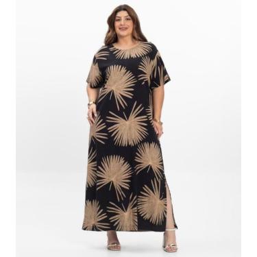 Imagem de Vestido Super Midi Feminino Plus Size Secert Glam Preto, Plus G4, Pret