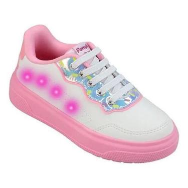 Imagem de Tênis Pampili Infantil Led Luz Liz Menina Neon Xp 24 Sneaker -, Branco