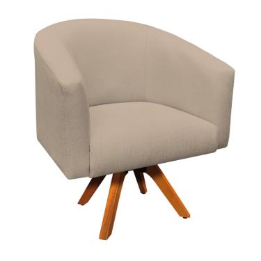 Imagem de Poltrona Decorativa Giratória MM30 Stella Linho Bege D03 - D'Rossi