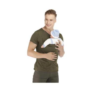 Imagem de Camiseta De Verão De Manga Curta Para Gestantes Com Bolso Canguru Para