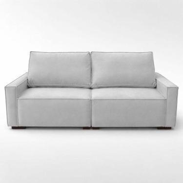 Imagem de Sofá 2 Metros Contemporâneo Sala Estar Luxo Moderno Suede Cor:cinza