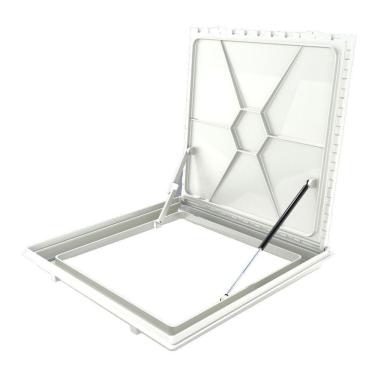 Imagem de Tampa Casa Máquina Alumínio Rebaixo Invisível Bege 100x100cm