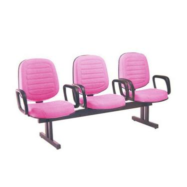Imagem de Cadeira Em Longarina Com 03 Lugares Linha Blenda Rosa