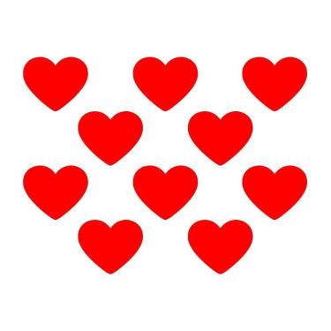 Imagem de Adesivo Parede Infantil Quarto Sala Coração 5x6cm Vermelha