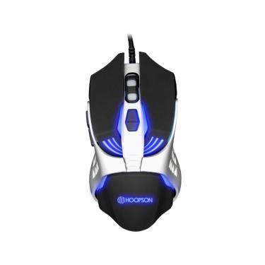 Imagem de Mouse Gamer Hoopson 3600 DPI com Led RGB Cinza MSG-200-CZ