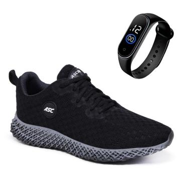 Imagem de Combo Tênis Masculino Esportivo Com Relógio Fino Perfeito para Caminhar, Treinar e Usar no Dia a Dia-Unissex