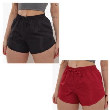 Imagem de Kit 2 Shortinhos Fitness Tactel Ana Shorts Praia Piscina, 1 Shorts Tac