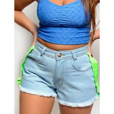 Imagem de 11896 - Daion Jeans Shorts Jeans sem Lycra Delave detalhe na lateral t
