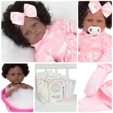 Imagem de Bebê Reborn Diva 46cm Negra Conjunto Nuvem Completo + Itens - Cegonha 
